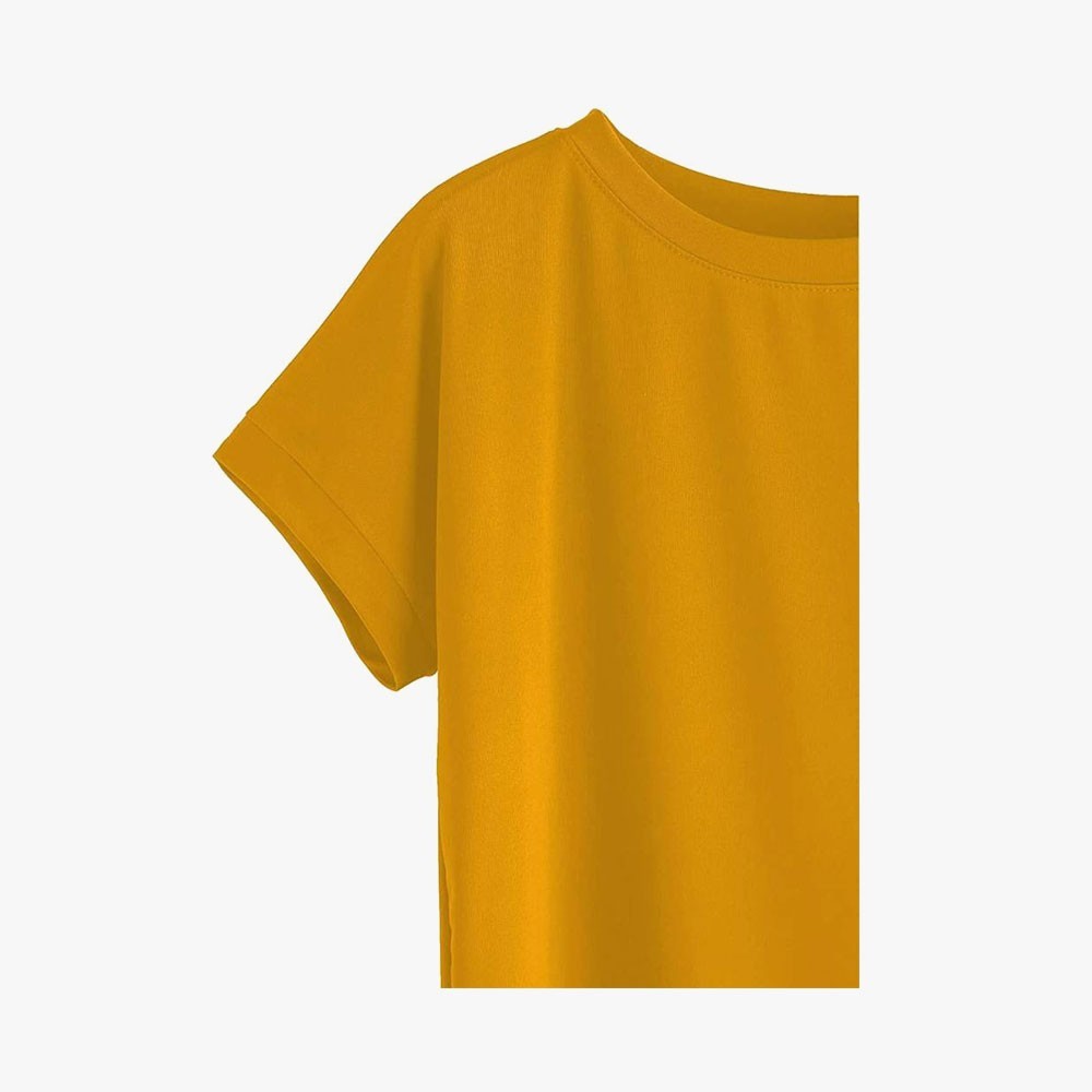 Women Solid Round Neck Cotton T-Shirt