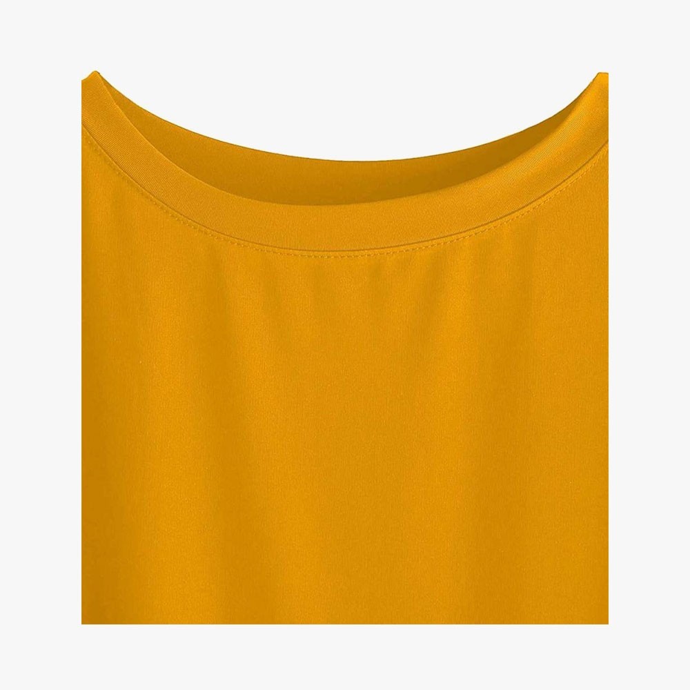 Women Solid Round Neck Cotton T-Shirt