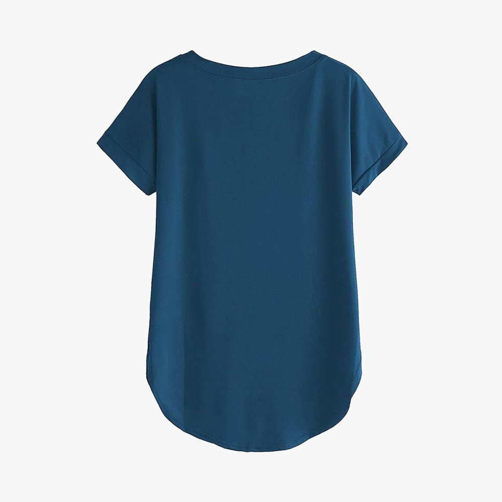 Women Solid Round Neck Cotton T-Shirt