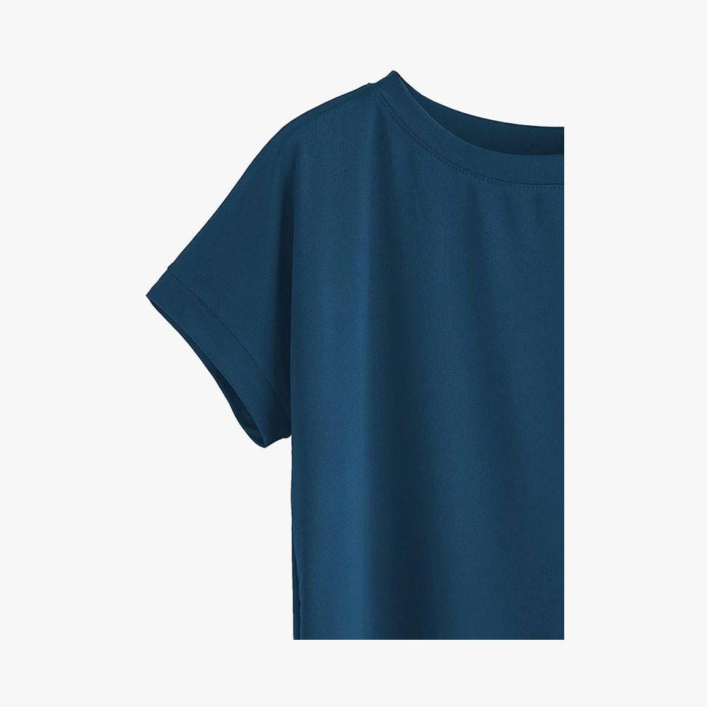 Women Solid Round Neck Cotton T-Shirt