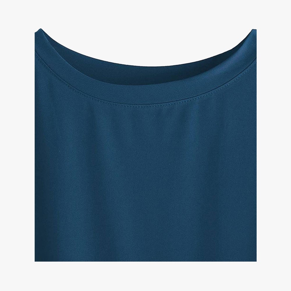 Women Solid Round Neck Cotton T-Shirt