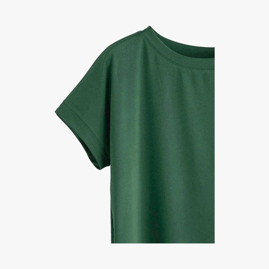 Women Solid Round Neck Cotton T-Shirt