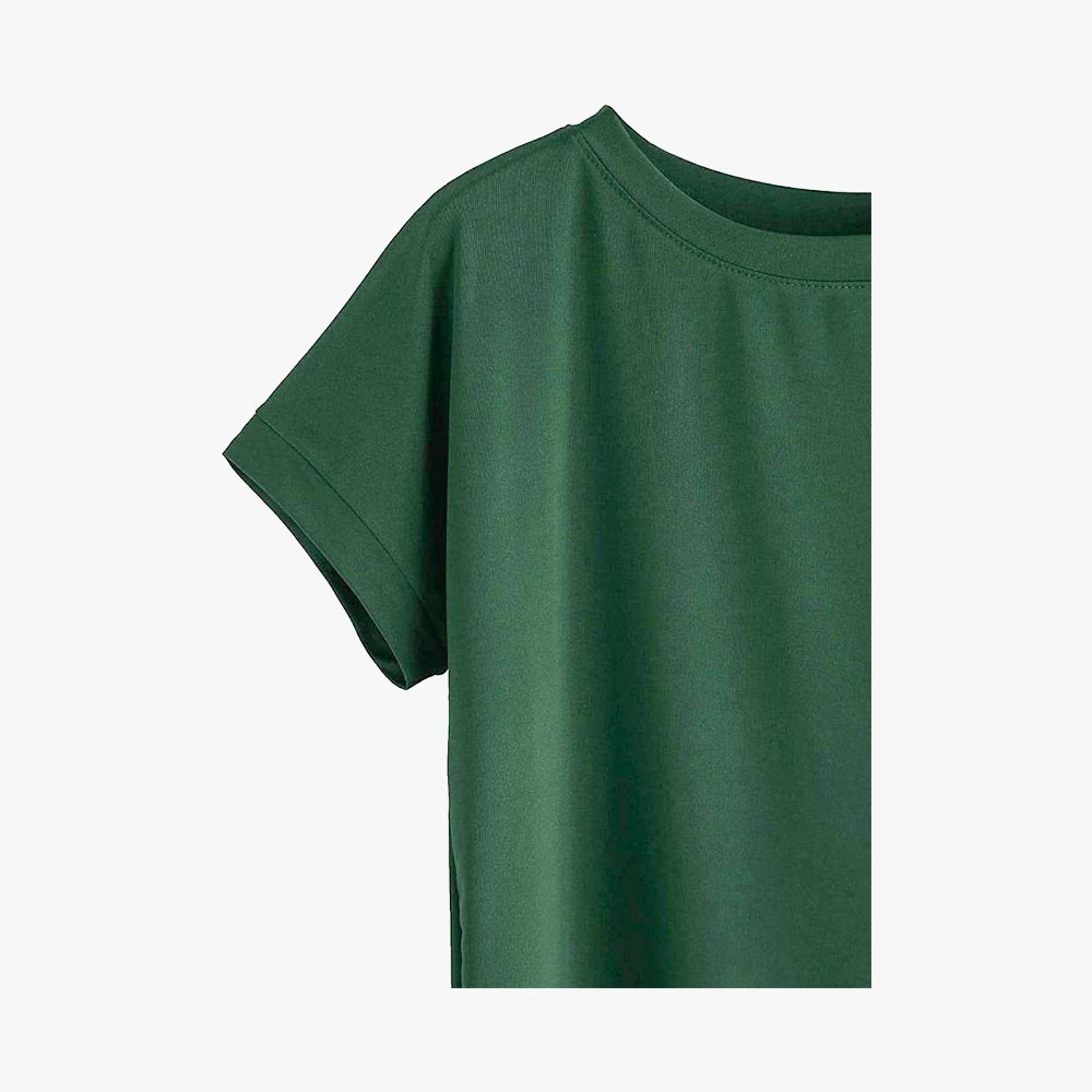 Women Solid Round Neck Cotton T-Shirt