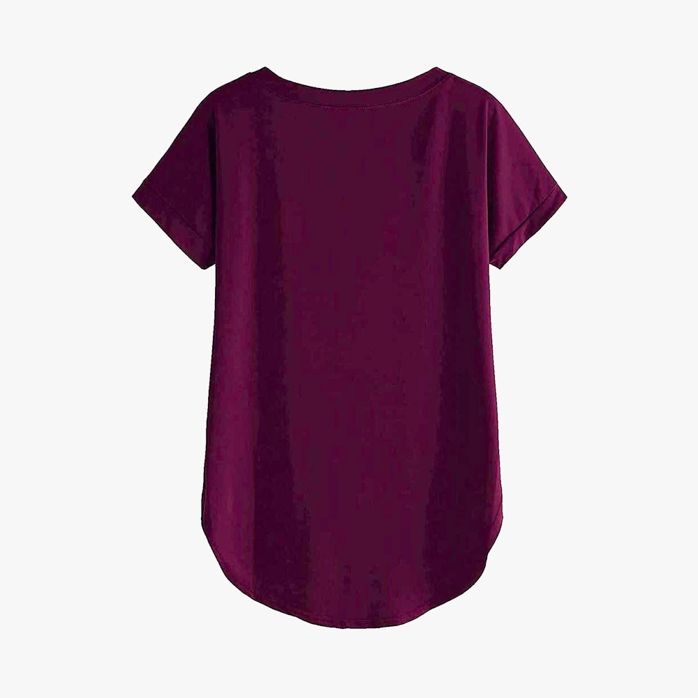 Women Solid Round Neck Cotton T-Shirt