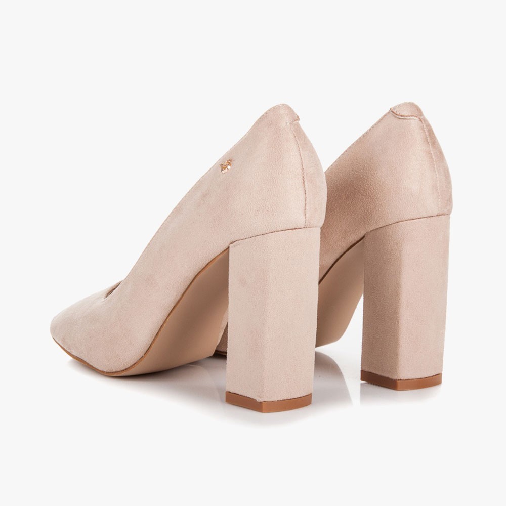 Lizoleor Slip On Block Heels Women Pointed Toe