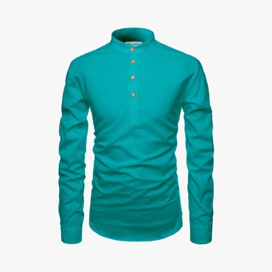 Men Solid Pure Cotton Straight Kurta For Men