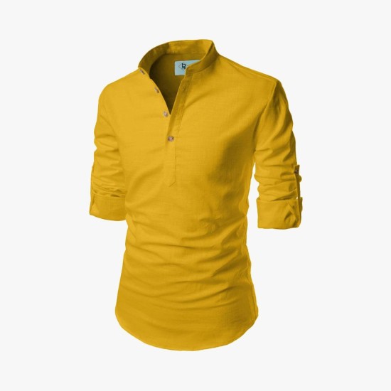 Men Solid Pure Cotton Straight Kurta For Men