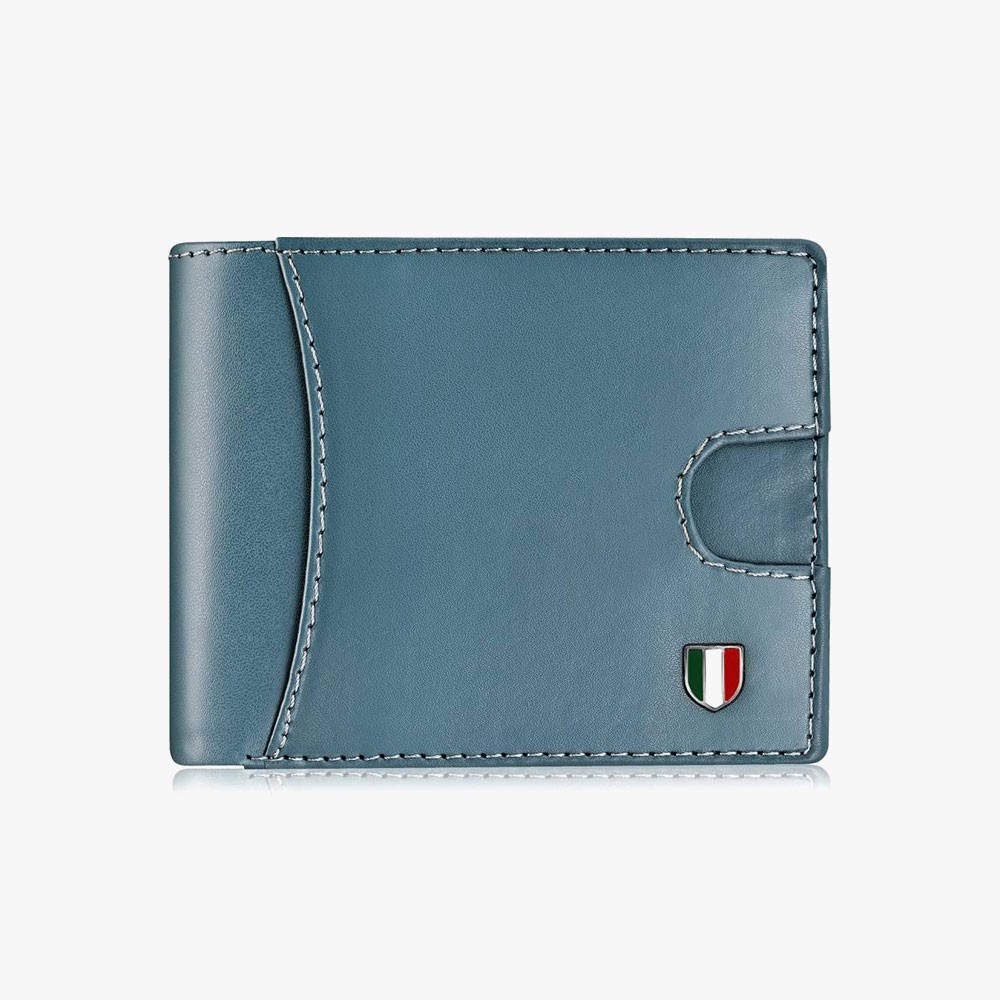Faux Leather Casual Blue Wallet For Men