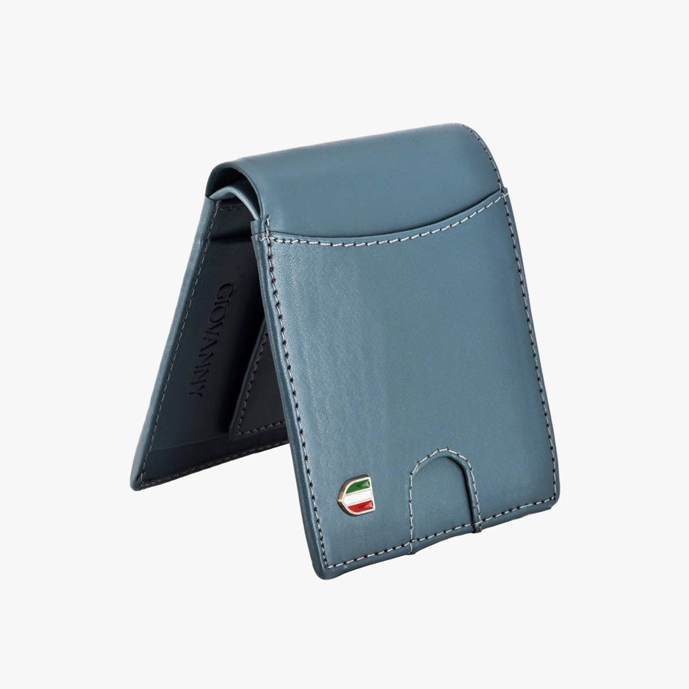 Faux Leather Casual Blue Wallet For Men