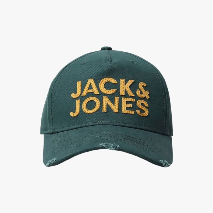 Jack & Jones Men Green & Yellow Embroidered Cap